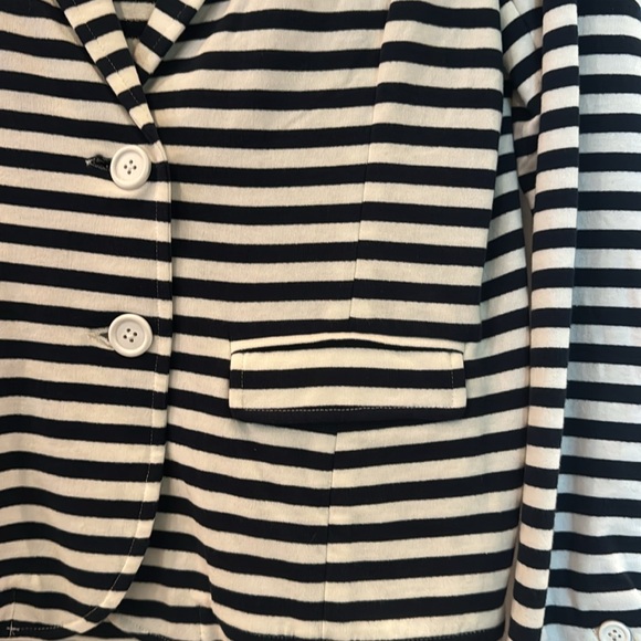 Julie Brown, 100% cotton, navy and white striped jacket, size large BNWT - Picture 4 of 6